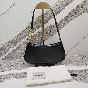 STAUD Ollie Bag in Black Spazzolato Leather